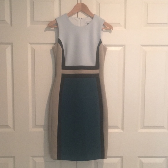 Calvin Klein Color block scuba stretch dress - Picture 3 of 8